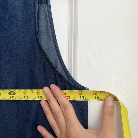 Laundry by Shelli Segal Chambray Shirt Dress Sz 8 Blue Button Front Pockets Belt - Picture 12 of 12